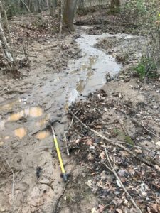 Streamside Sand Wand NC bank erosion sediment removal Before